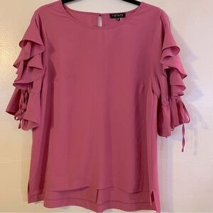 1. State Top Dusty Pink Blouse Ruffle Sleeves Sz Medium